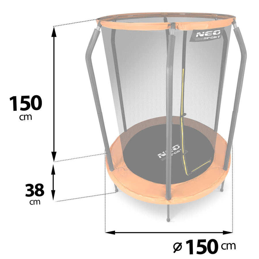 Havetrampolin til børn 152 cm med sikkerhedsnet - perfekt til leg og sjov i haven