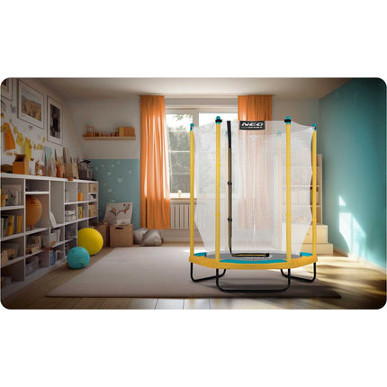 Havetrampolin til børn 140 cm med sikkerhedsnet - sjov og sikker leg i haven