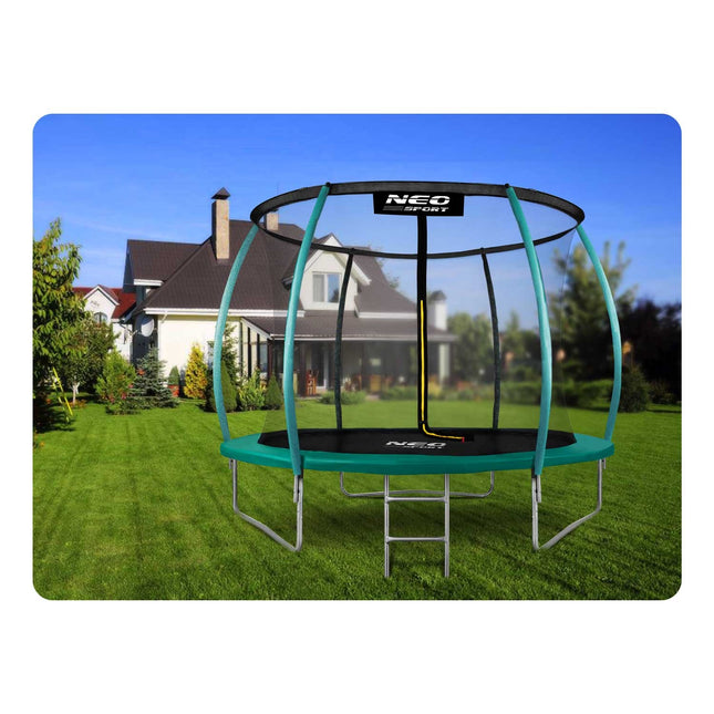 Havetrampolin 312 cm med sikkerhedsnet og stige - perfekt til leg og sjov i haven