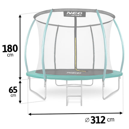 Havetrampolin 312 cm med sikkerhedsnet og stige - perfekt til leg og sjov i haven