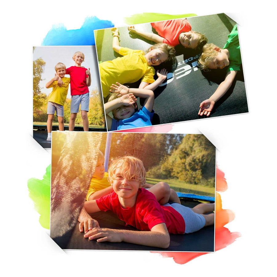 Havetrampolin 374 cm med indvendigt sikkerhedsnet og stige - perfekt til leg og sjov i haven