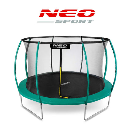 Havetrampolin 435 cm med indvendigt sikkerhedsnet og metalstige - perfekt til haven