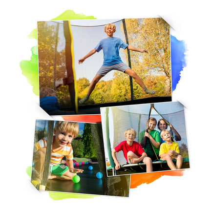 Havetrampolin 252 cm med sikkerhedsnet og metalstige - perfekt til sjov og leg i haven