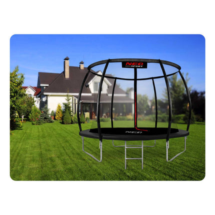 Havetrampolin 252 cm med sikkerhedsnet og metalstige - perfekt til sjov og leg i haven