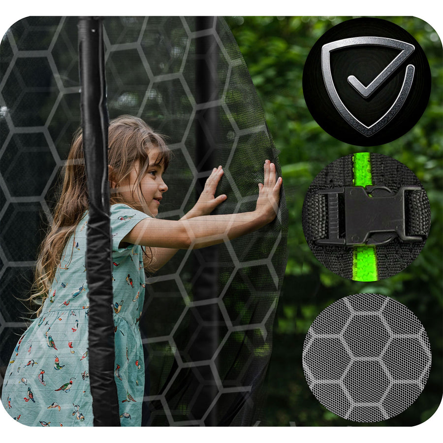 Holdbar havetrampolin 312 cm med sikkerhedsnet - perfekt til sjov og leg for hele familien