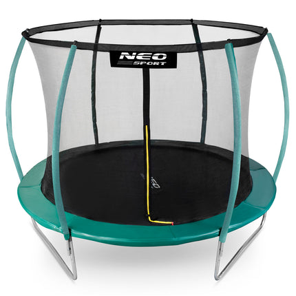 Profileret havetrampolin 252 cm (8 ft) med indvendigt sikkerhedsnet, stige og 3 dobbelte ben – grøn