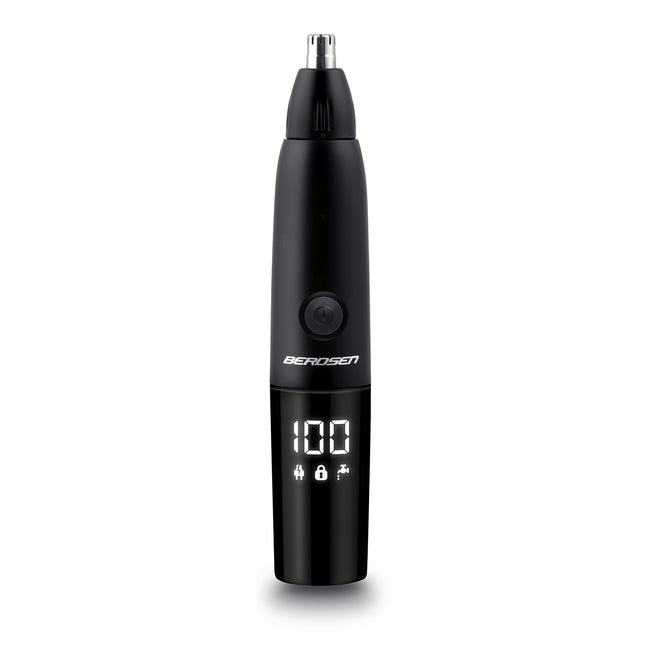 3-i-1 Næse- og Øretrimmer med LCD-display og USB-C Opladning - Perfekt til Mænds Pleje