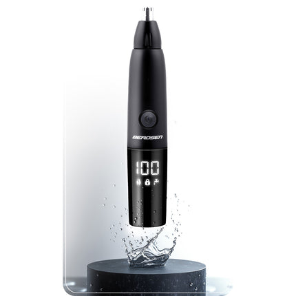 3-i-1 Næse- og Øretrimmer med LCD-display og USB-C Opladning - Perfekt til Mænds Pleje