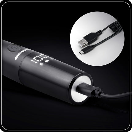 3-i-1 Næse- og Øretrimmer med LCD-display og USB-C Opladning - Perfekt til Mænds Pleje