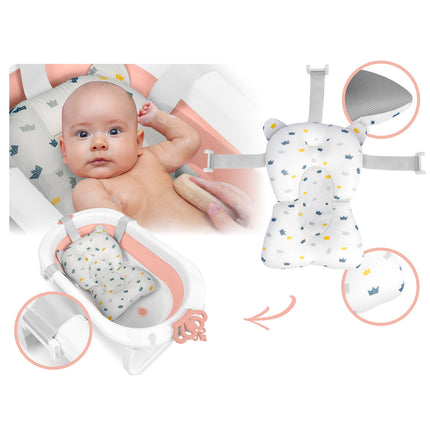 Foldbart babybadekar med sikkerhedsindsats til nyfødte - ideelt til badetid og komfortabel pleje