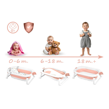 Foldbart babybadekar med sikkerhedsindsats til nyfødte - ideelt til badetid og komfortabel pleje