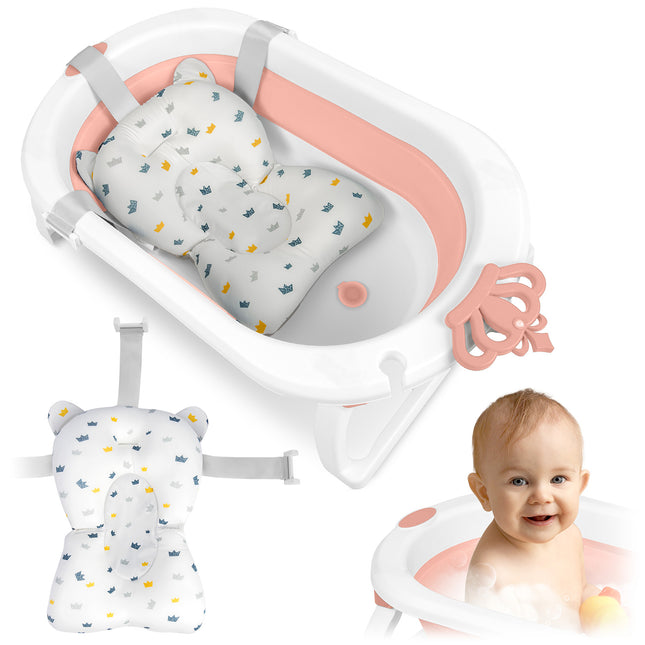 Foldbart babybadekar med sikkerhedsindsats til nyfødte - ideelt til badetid og komfortabel pleje