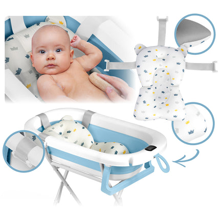 Foldbart babybadekar med termometer og blødt indlæg til nyfødte - sikker og komfortabel badning