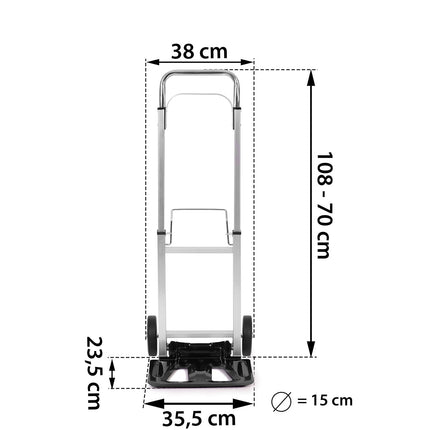 Transportvogn til flytning og opbevaring - Foldbar vogn med ergonomisk håndtag og 90 kg bæreevne