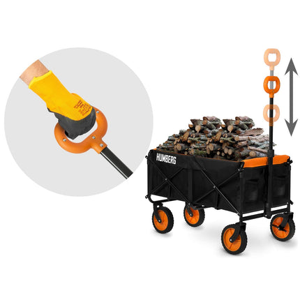 Klapvogn til transport med 100 liters kapacitet - foldbar og praktisk til have og udflugter