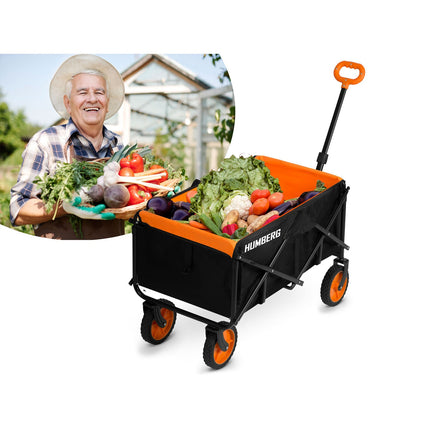 Klapvogn til transport med 100 liters kapacitet - foldbar og praktisk til have og udflugter