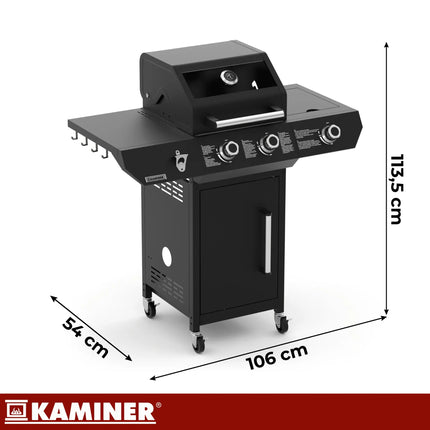 2+1 10kW Varen Black 3.0 Kaminer gasgrill