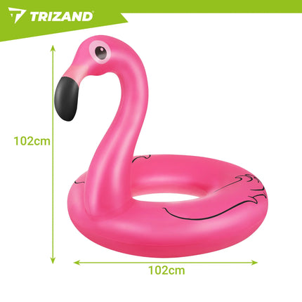 Oppustelig ring – flamingo, 102 cm, Trizand