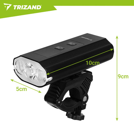 LED-cykellygte 1300 lm + baglygte fra Trizand