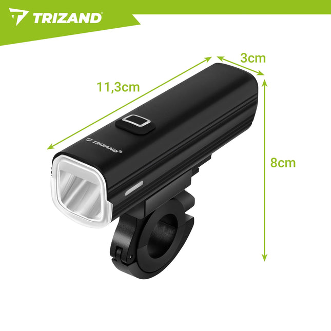 Trizand LED cykellygte 1000lm + baglygte