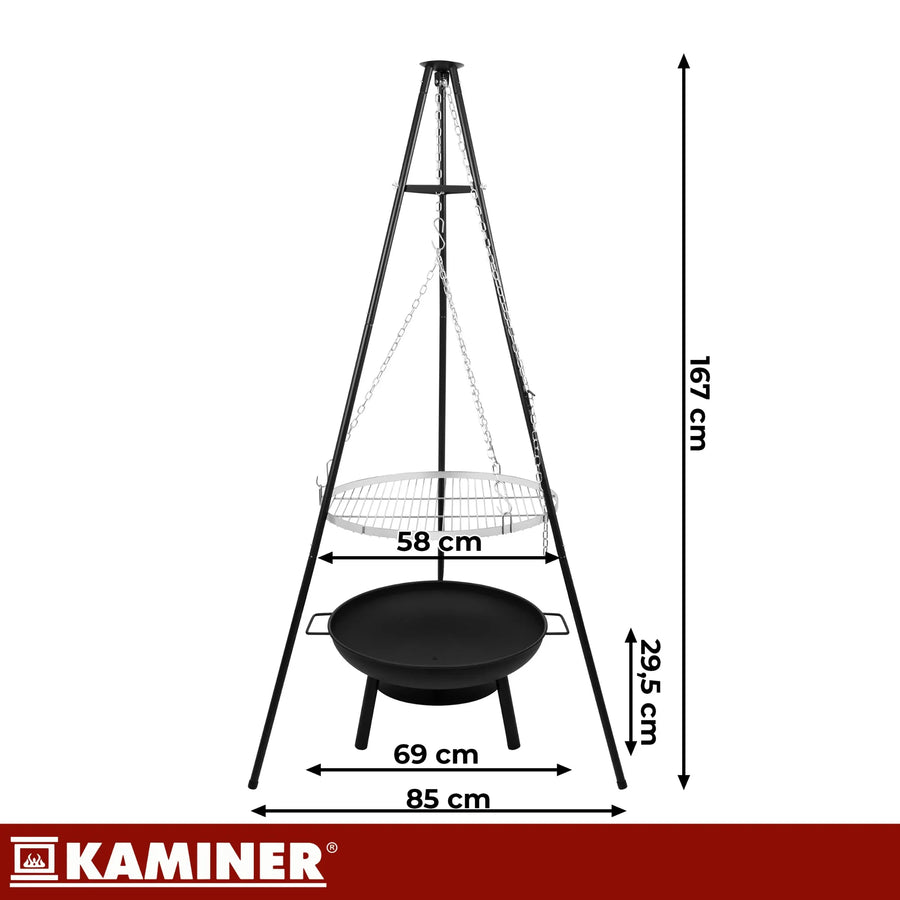 Kaminer trefodet havegrill 167 x 58 cm