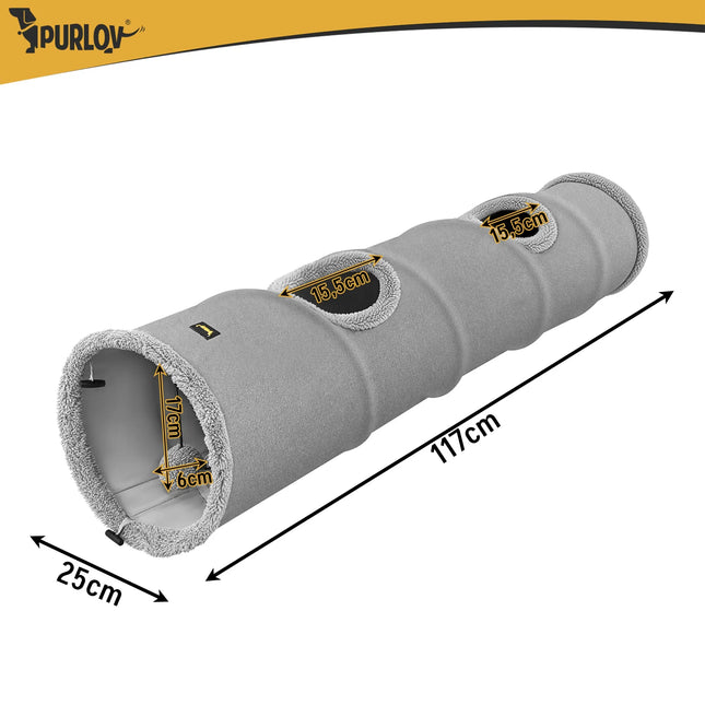 Kattetunnel 120 cm, legetunnel og hule i grå