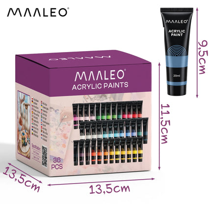 Akrylmaling 20 ml – 36 stk. Maaleo