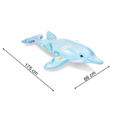 Oppustelig delfinlegetøj til børn - 175 x 66 cm til pool og strand