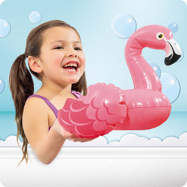 Badelegetøj i flamingo-design til sjov i badekar og pool - oppustelig legetøj til børn fra 2 år