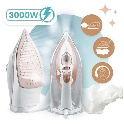 <strong>Kraftigt dampstrygejern med keramisk sål og 3000W effekt - ideelt til alle tekstiler</strong>