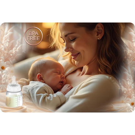 2 stk. genanvendelige 180 ml flasker med dynamisk sut til babyer