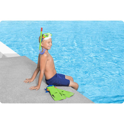 Undervandsdykkersæt med maske, snorkel og finner til dykning og snorkling