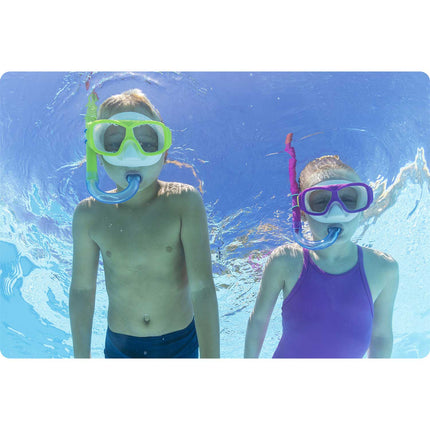 Undervandsdykkersæt med maske, snorkel og finner til dykning og snorkling