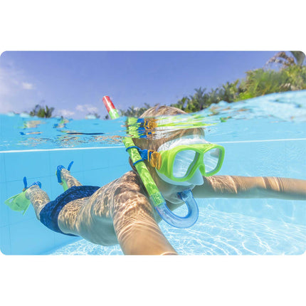 Undervandsdykkersæt med maske, snorkel og finner til dykning og snorkling