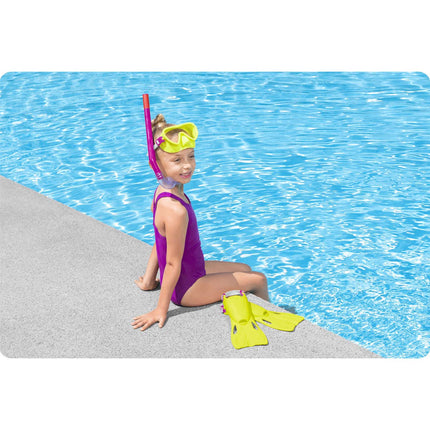 Snorkelsæt til børn med maske, snorkel og svømmefødder, str. 24–27 – Bestway