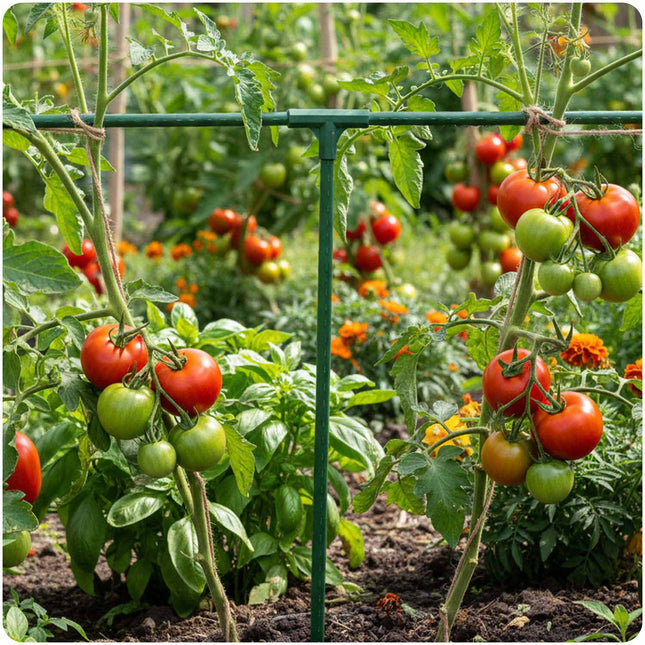 Samlestykker til plantepinde 11 mm, type 3 – 4 stk., længde 70 mm, til tomater og planter – grøn