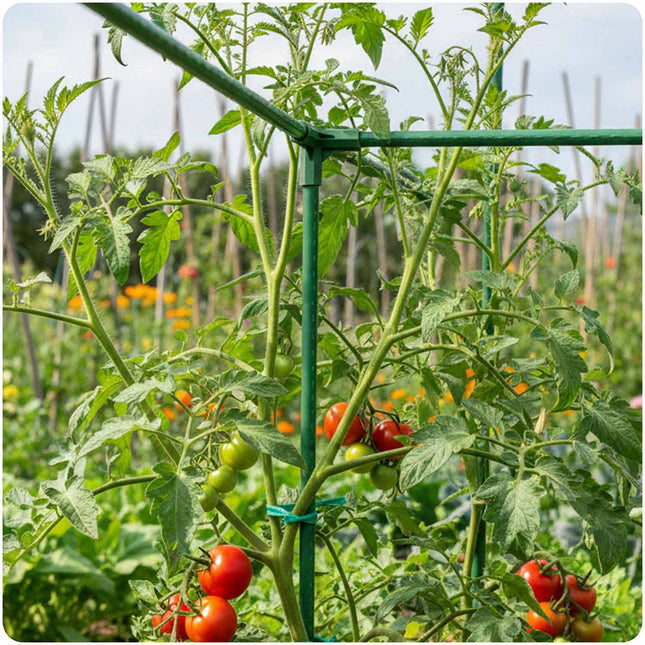 Samlestykker til plantepinde 11 mm, type 3 – 4 stk., højde 40 mm, til tomater og planter – grøn