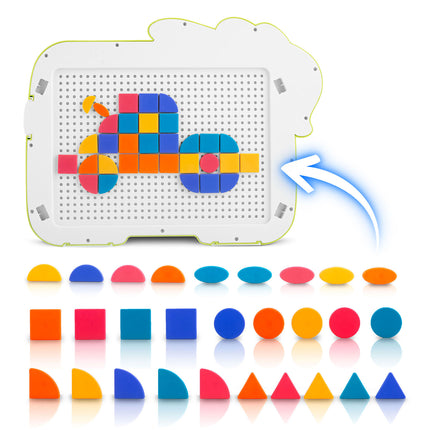 Magnetisk tegnetavle og tangram puslespil til børn - 3-i-1 aktivitetsbord til kreativ leg